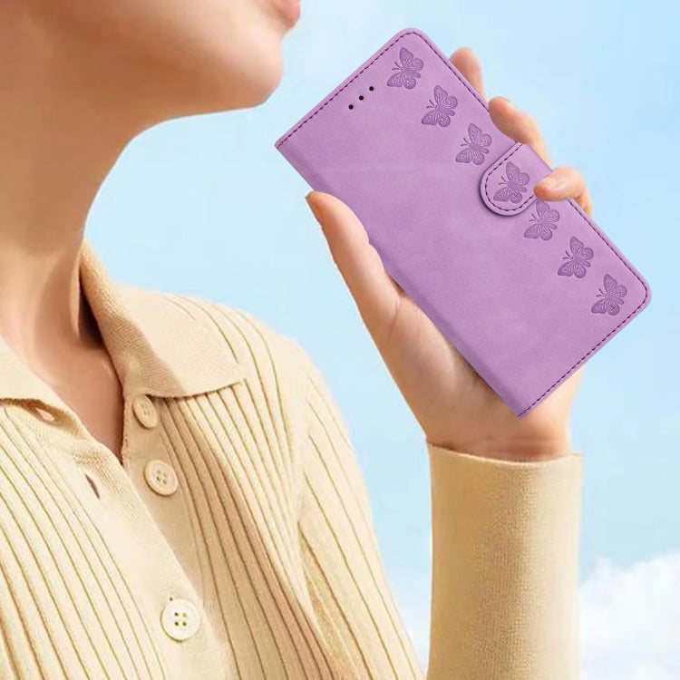 For Samsung Galaxy S25+ 5G Seven Butterflies Embossed Leather Phone Case(Purple) - Galaxy S25+ 5G Cases by PMC Jewellery | Online Shopping South Africa | PMC Jewellery | Buy Now Pay Later Mobicred