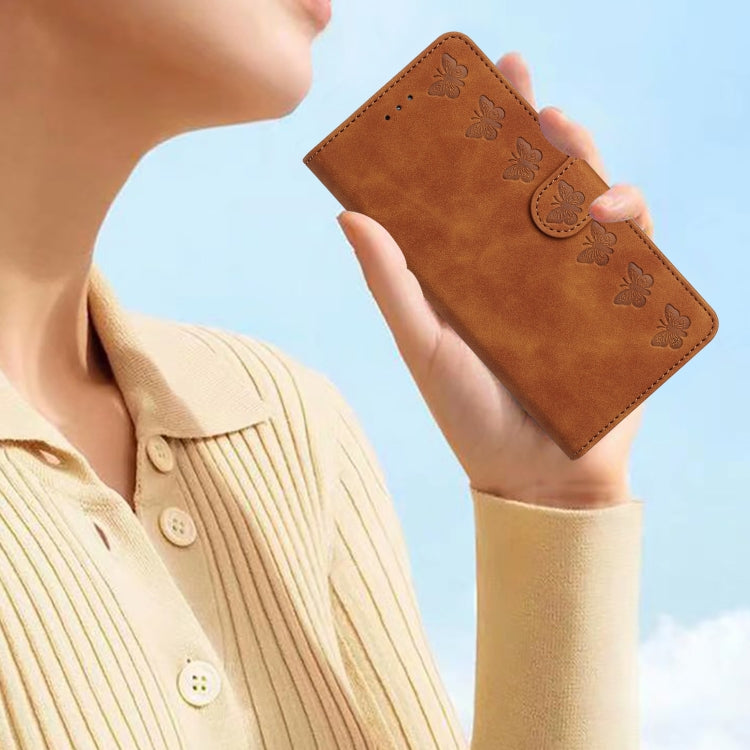 For Samsung Galaxy S25 Ultra 5G Seven Butterflies Embossed Leather Phone Case(Brown) - Galaxy S25 Ultra 5G Cases by PMC Jewellery | Online Shopping South Africa | PMC Jewellery | Buy Now Pay Later Mobicred