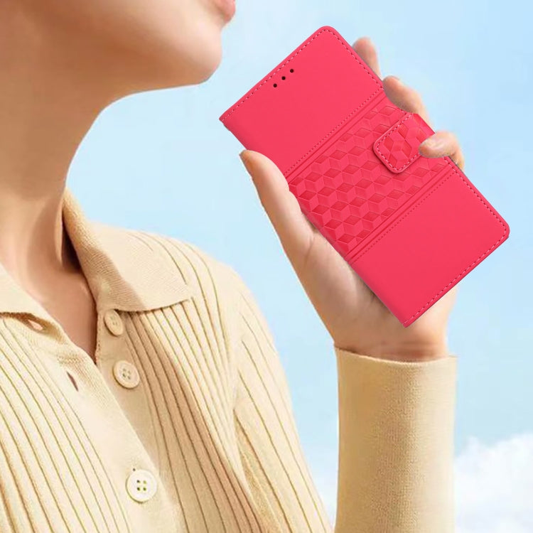 For Samsung Galaxy S25+ 5G Diamond Embossed Skin Feel Leather Phone Case(Red) - free shipping - PMC Jewellery - Order now!