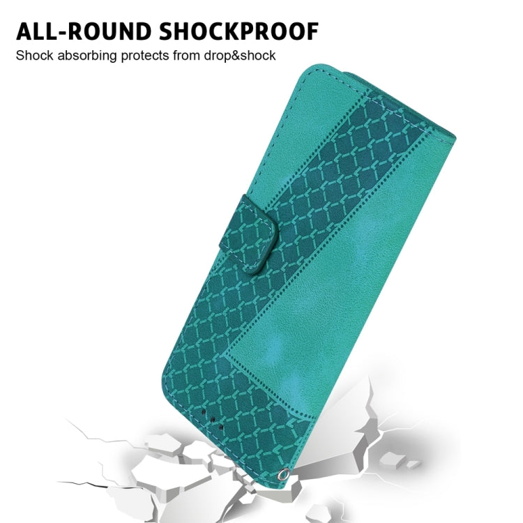 For Samsung Galaxy S25 Ultra 5G Seven-shaped Embossed Leather Phone Case(Green) - Galaxy S25 Ultra 5G Cases by PMC Jewellery | Online Shopping South Africa | PMC Jewellery | Buy Now Pay Later Mobicred