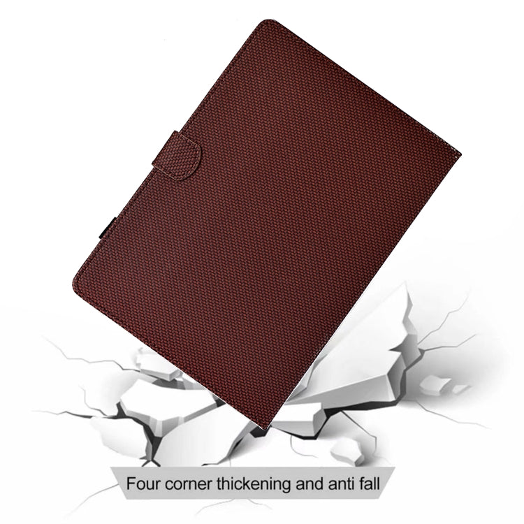 For Lenovo Tab P12 Solid Color Fiber Texture Smart Tablet Leather Case(Brown) - Lenovo by PMC TechLife | Online Shopping South Africa | PMC TechLife | Buy Now Pay Later Mobicred