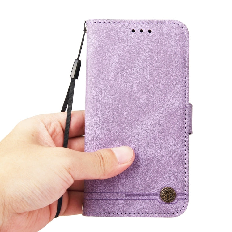 For Samsung Galaxy S25+ 5G Skin Feel Life Tree Metal Button Leather Phone Case(Purple) - Galaxy S25+ 5G Cases by PMC Jewellery | Online Shopping South Africa | PMC Jewellery | Buy Now Pay Later Mobicred