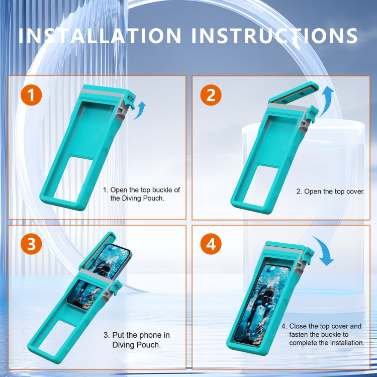 RedPepper 15m Depth Waterproof Phone Diving Pouch with Suction Cup(Grass Blue) - free shipping - PMC Jewellery - Order now!