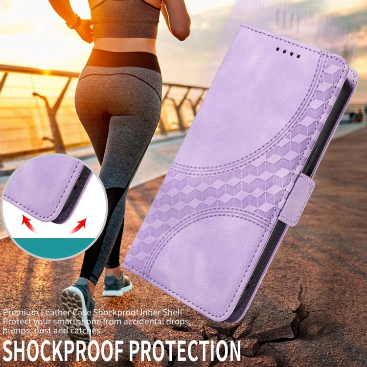 For Samsung Galaxy S25+ 5G Embossed Rhombus Starry Leather Phone Case(Purple) - Galaxy S25+ 5G Cases by PMC TechLife | Online Shopping South Africa | PMC TechLife | Buy Now Pay Later Mobicred