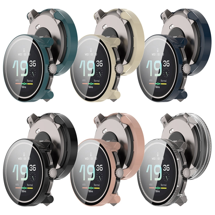 For Suunto Race S PC + Tempered Glass Film Integrated Watch Protective Case(Ivory White) - Watch Case by PMC TechLife | Online Shopping South Africa | PMC TechLife | Buy Now Pay Later Mobicred