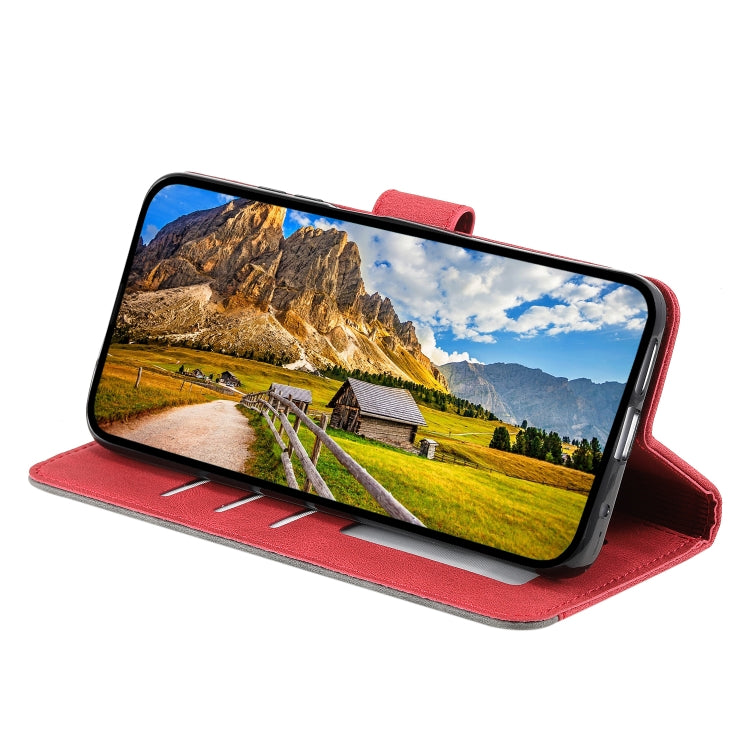 For iPhone 16 Nail Skin Feel Stitching Calf Texture Leather Phone Case(Red) - iPhone 16 Cases by PMC TechLife | Online Shopping South Africa | PMC TechLife | Buy Now Pay Later Mobicred