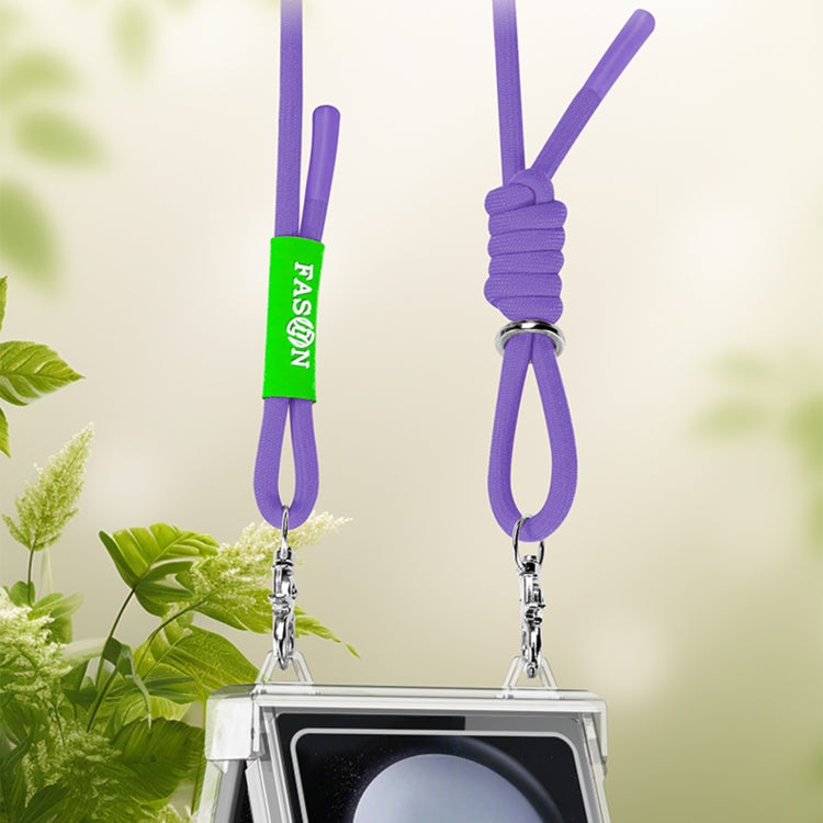 For Samsung Galaxy Z Flip5 GKK Airbag Hinge Full Coverage Phone Case with Crossbody Rope(Purple) - free shipping - PMC Jewellery - Order now!