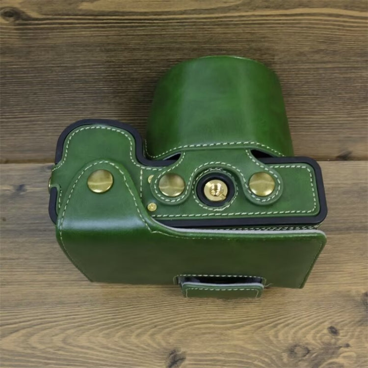 For FUJIFILM X-S20 Full Body Leather Camera Case Bag with Strap(Green) - Leather Bag by PMC TechLife | Online Shopping South Africa | PMC TechLife | Buy Now Pay Later Mobicred