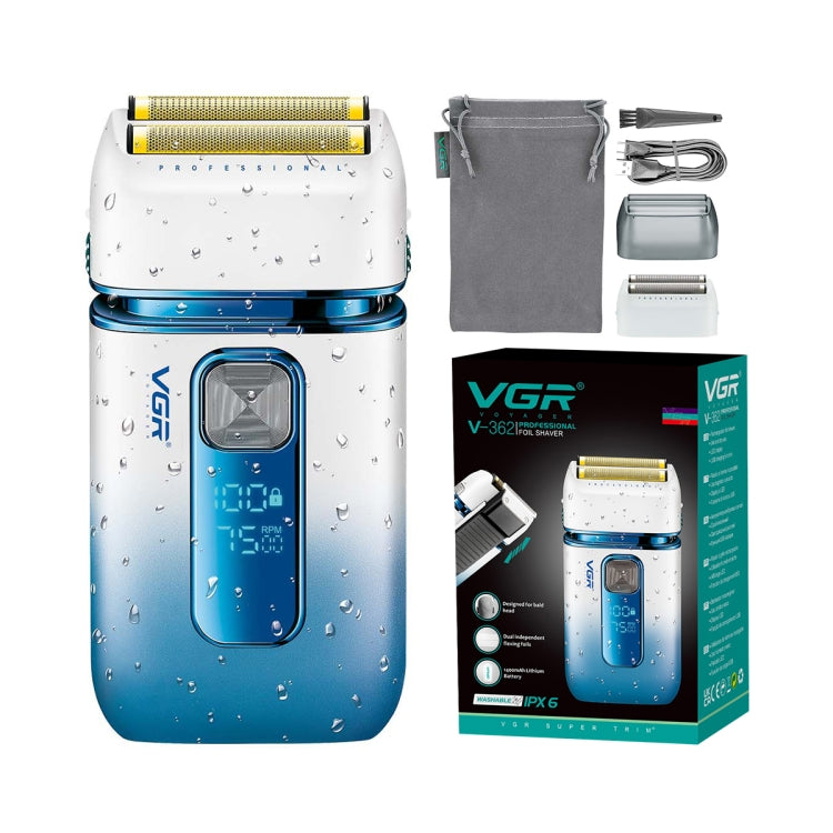 VGR V-362 5W USB Reciprocating Electric Shaver Bald Head Hair Clipper(Sky Blue) - free shipping - PMC TechLife - Order now!