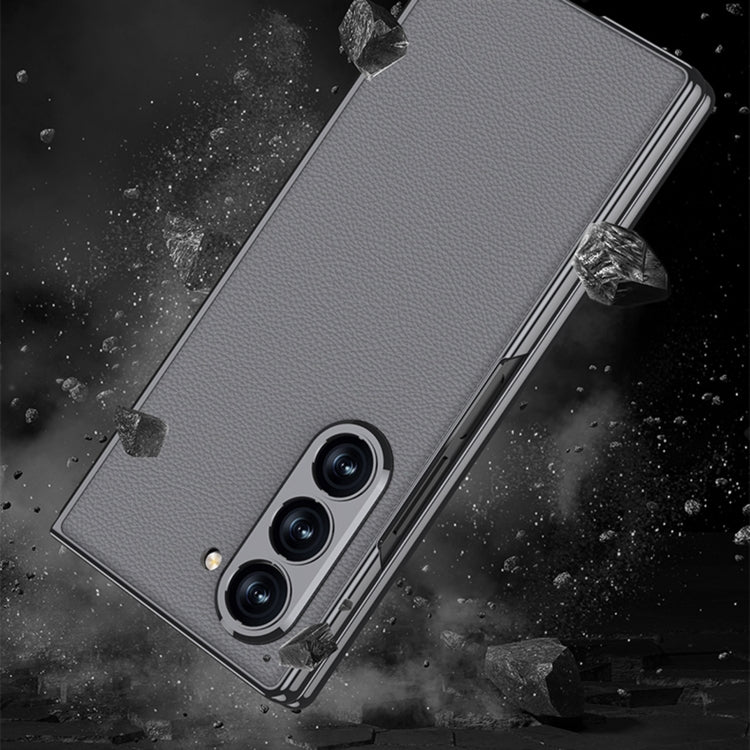 For Samsung Galaxy Z Fold6 GKK Integrated Plating Leather Full Coverage Phone Case(Black) - free shipping - PMC Jewellery - Order now!