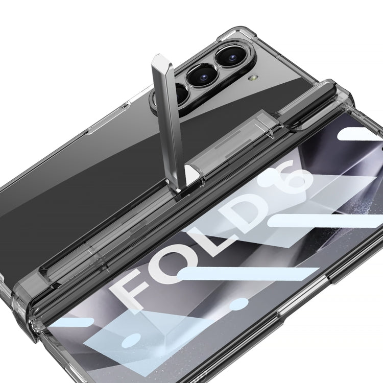 For Samsung Galaxy Z Fold6 GKK Integrated Airbag Hinge Full Coverage Phone Case with Holder / Pen Box, Not Included Pen(Transparent) - free shipping - PMC Jewellery - Order now!