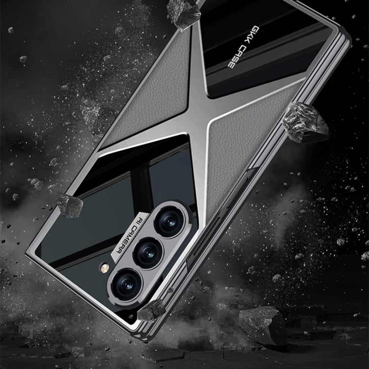 For Samsung Galaxy Z Fold6 GKK Integrated Leather Electroplating Supersonic Speed Shockproof Phone Case(Mountain Gray) - free shipping - PMC Jewellery - Order now!
