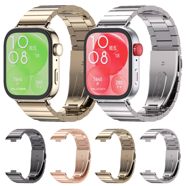 For Huawei Watch Fit3 MIJOBS Bamboo Stainless Steel Watch Band(Silver) - free shipping - PMc TechLife - Order now!
