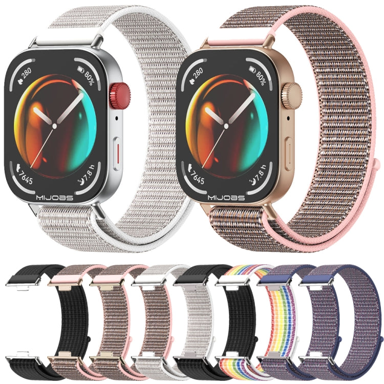 For Huawei Watch Fit3 MIJOBS Breathable Nylon Loop Watch Band(Sea Shell Silver) - free shipping - PMc TechLife - Order now!