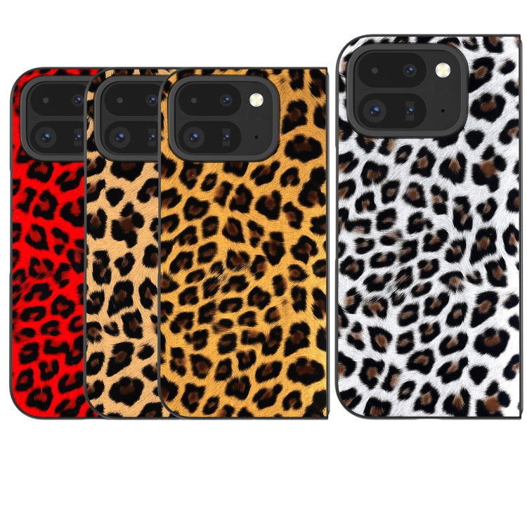 For Google Pixel 9 Pro Fold Black Frame Leopard Full Coverage Phone Case(Silver Leopard) - Google Cases by PMC TechLife | Online Shopping South Africa | PMC TechLife | Buy Now Pay Later Mobicred