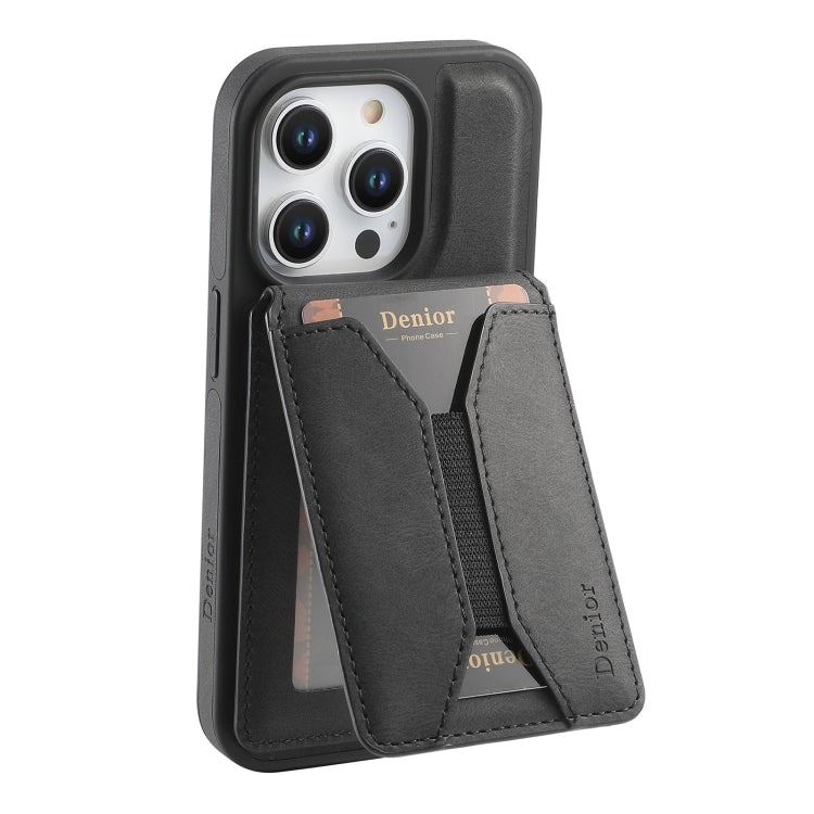 For iPhone 16 Pro Max Denior D17 Skin Feel MagSafe Detachable Card Slot Phone Case(Black) - iPhone 16 Pro Max Cases by Denior | Online Shopping South Africa | PMC TechLife | Buy Now Pay Later Mobicred