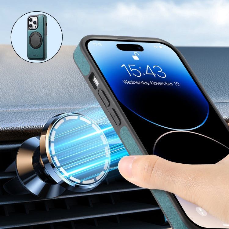 For iPhone 16 Pro Max Denior A14 Skin Feel Rotating Holder MagSafe Phone Case(Blue) - free shipping - PMC TechLife - Order now!