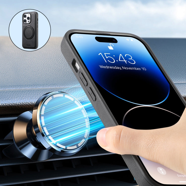 For iPhone 16 Pro Max Denior A14 Skin Feel Rotating Holder MagSafe Phone Case(Black) - iPhone 16 Pro Max Cases by Denior | Online Shopping South Africa | PMC TechLife | Buy Now Pay Later Mobicred