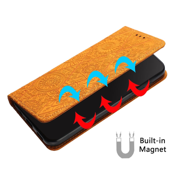 For Google Pixel 9 Pro XL Ethnic Embossed Adsorption Leather Phone Case(Yellow) - Google Cases by PMC TechLife | Online Shopping South Africa | PMC TechLife | Buy Now Pay Later Mobicred