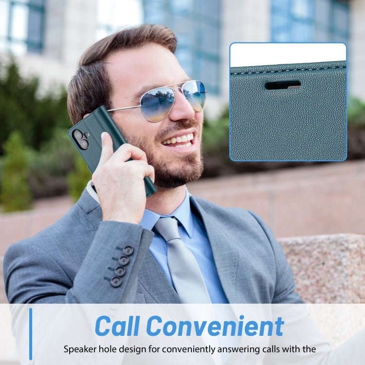 For iPhone 16 LC.IMEEKE Skin-friendly Card Slots Leather Phone Case(Blue) - iPhone 16 Cases by LC.IMEEKE | Online Shopping South Africa | PMC TechLife | Buy Now Pay Later Mobicred