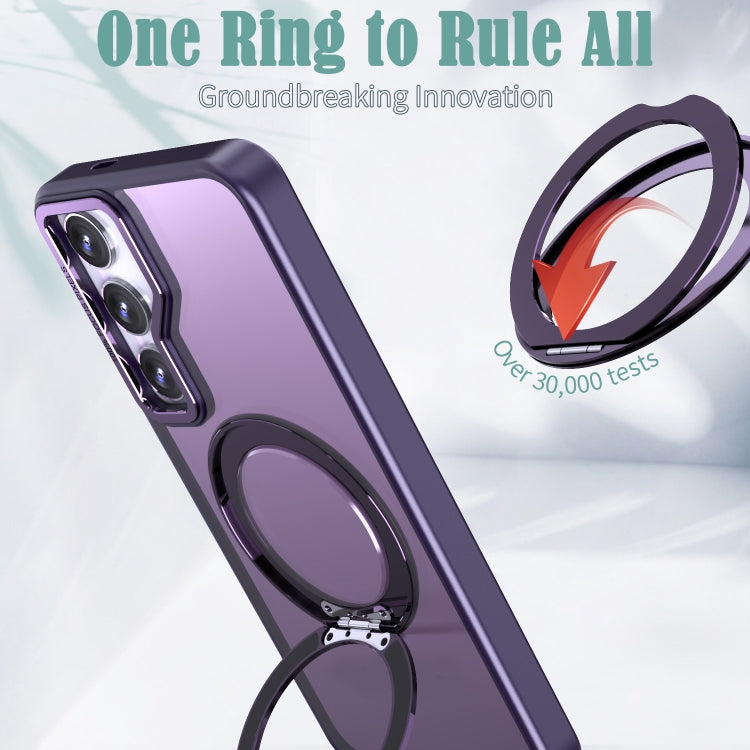 For Samsung Galaxy S24+ 5G Wing Series MagSafe Magnetic Ring Holder Phone Case(Dark Purple) - free shipping - PMC Jewellery - Order now!