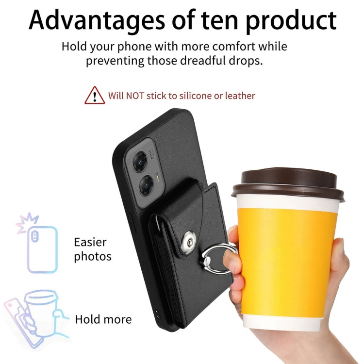 For Motorola Moto G Stylus 5G 2024 Organ Card Bag Ring Holder Phone Case(Black) - Motorola Cases by PMC Jewellery | Online Shopping South Africa | PMC Jewellery | Buy Now Pay Later Mobicred