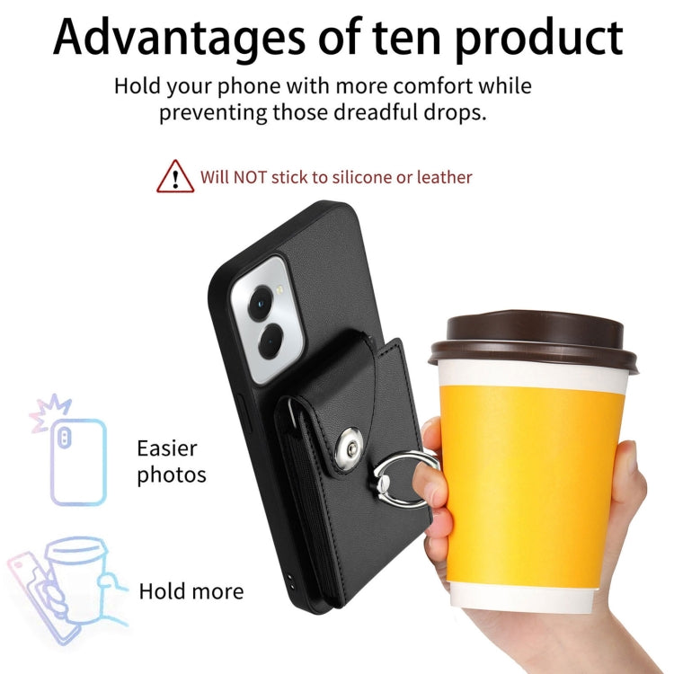 For Motorola Moto G Power 2024 5G Organ Card Bag Ring Holder Phone Case(Black) - Motorola Cases by PMC Jewellery | Online Shopping South Africa | PMC Jewellery | Buy Now Pay Later Mobicred