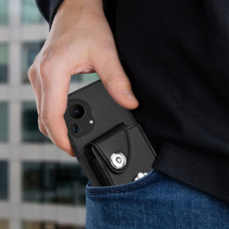 For Huawei Pura 70 Ultra Organ Card Bag Ring Holder Phone Case(Black) - free shipping - PMC Jewellery - Order now!