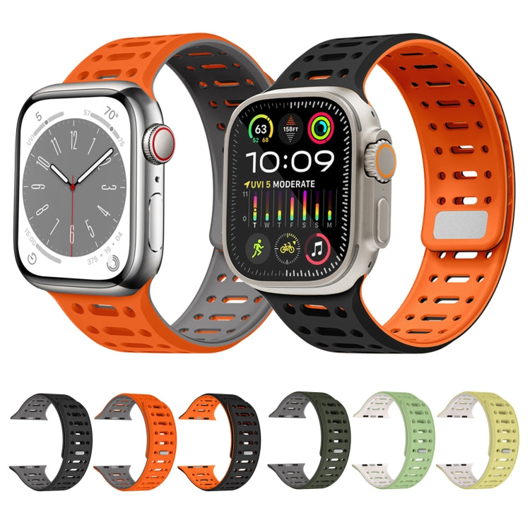 For Apple Watch SE 2023 44mm Single Pin Magnetic Silicone Watch Band(Mint Green Starlight) - free shipping - PMc TechLife - Order now!