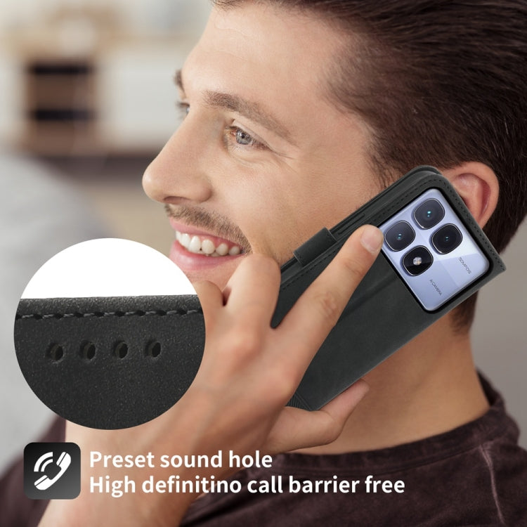 For Redmi K70 Ultra Dierfeng Dream Line TPU Hybrid PU Leather Phone Case(Black) - Xiaomi Cases by PMC Jewellery | Online Shopping South Africa | PMC Jewellery | Buy Now Pay Later Mobicred