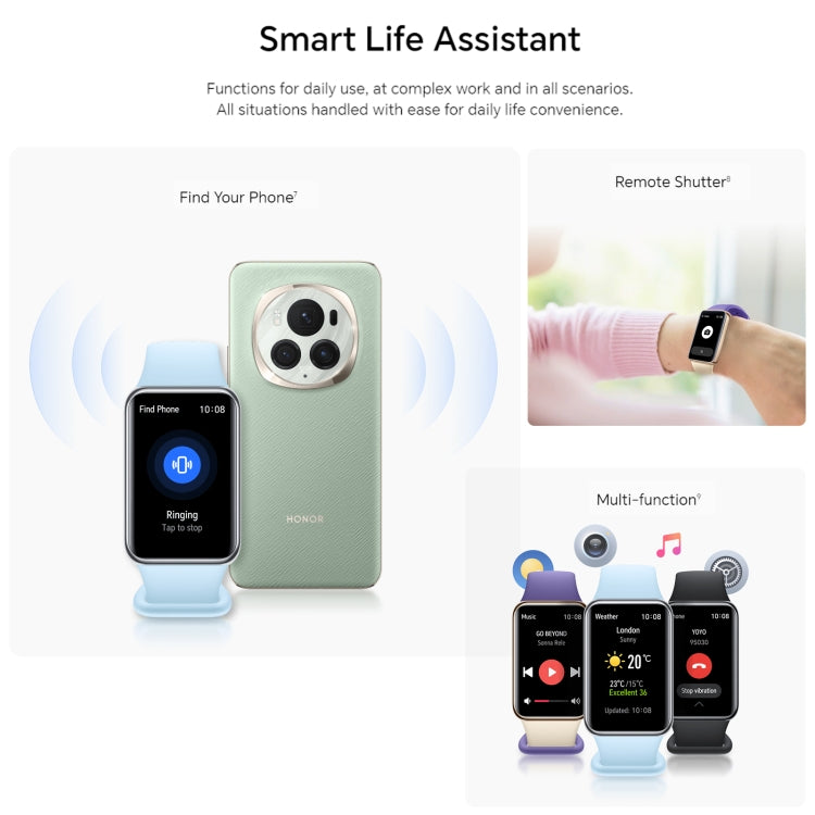 Honor Band 9, 1.57 inch AMOLED Screen, Support Heart Rate / Blood Oxygen / Sleep Monitoring, NFC Version(Black) - free shipping - PMC TechLife - Order now!