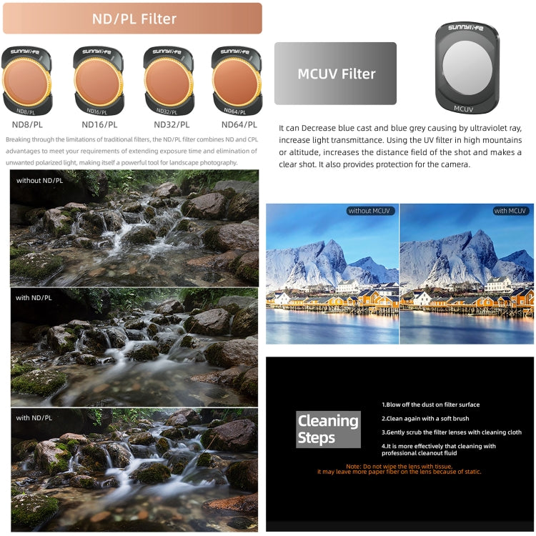 For DJI Osmo Pocket 3 Sunnylife Camera Lens Magnetic Metal Filter, No Impact On Gimbal Reset, Filter:3 in 1 CPL ND8 ND16 - free shipping - PMC TechLife - Order now!