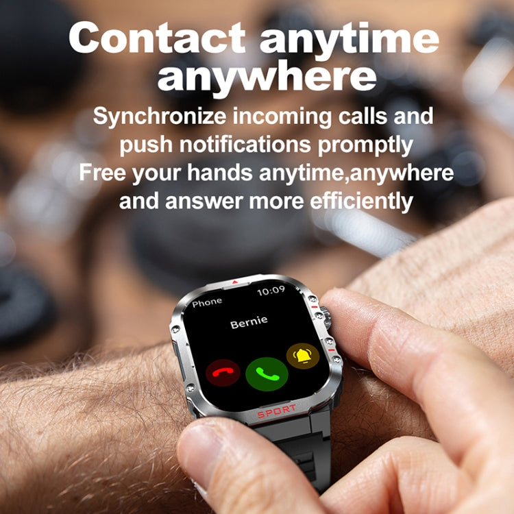 G45 2.01 inch Screen Silicone Strap 10m Waterproof Smart Watch, Support Flashlight / Bluetooth Call / HRV(Black) - Smart Watches by PMC TechLife | Online Shopping South Africa | PMC TechLife | Buy Now Pay Later Mobicred