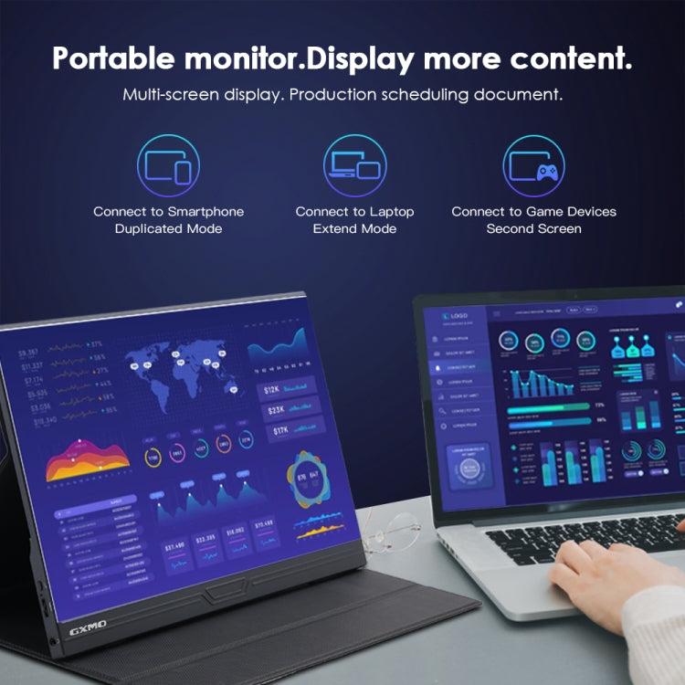GXMO G156FC 15.6 inch 1920x1080P IPS Screen Portable Monitor(Black) - free shipping - PMC Jewellery - Order now!