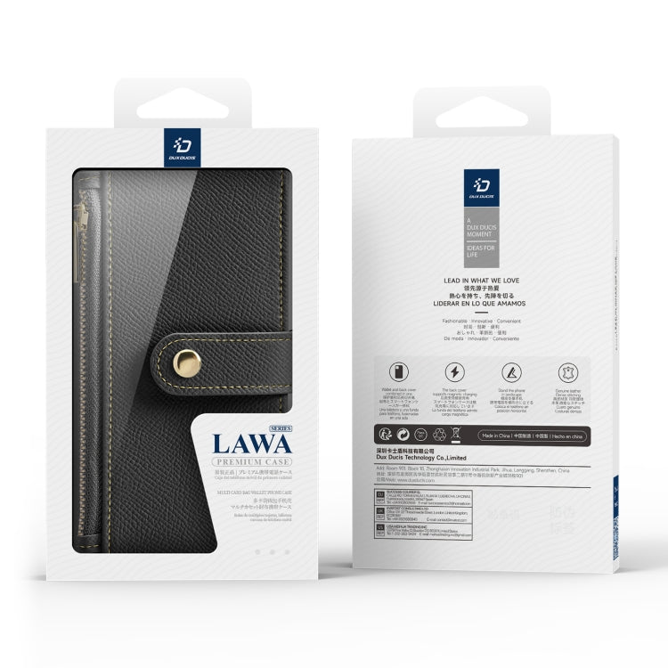 For iPhone 16 Pro DUX DUCIS Lawa Series 2 in 1 Wallet Zipper Detachable MagSafe Phone Case with Lanyard(Black) - free shipping - PMC Jewellery - Order now!