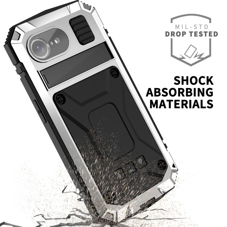 For iPhone 16e R-JUST Life Waterproof Dustproof Shockproof Phone Case(Silver) - iPhone 16e Cases by R-JUST | Online Shopping South Africa | PMC TechLife | Buy Now Pay Later Mobicred