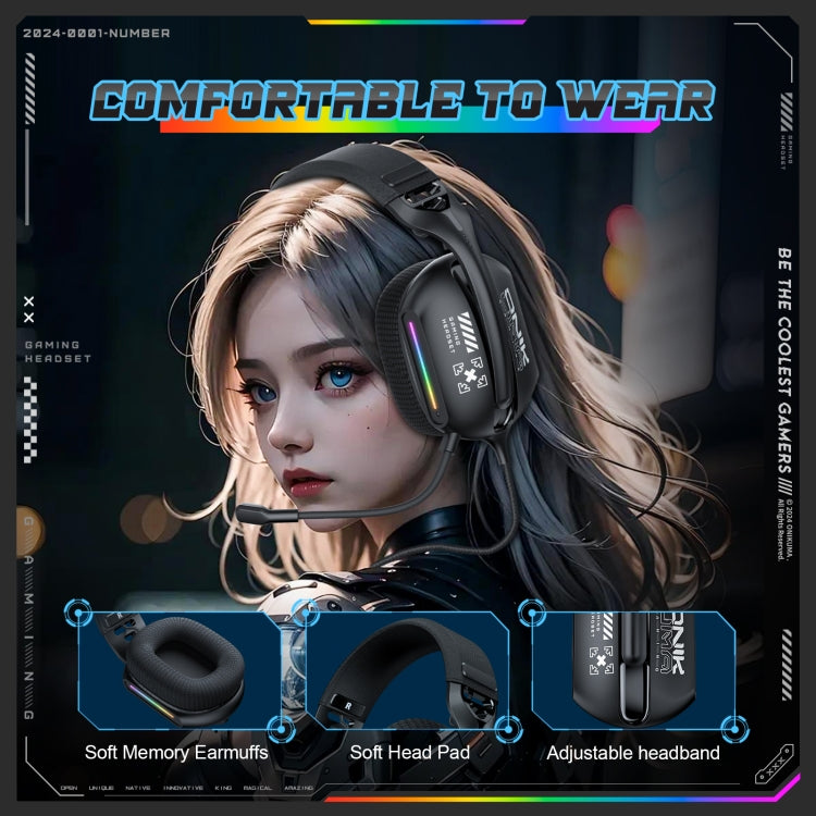 ONIKUMA X12 USB / 3.5mm Wired RGB Light Gaming Headset with Mic, Cable length: 2.2m(Black) - Multimedia Headset by ONIKUMA | Online Shopping South Africa | PMC Jewellery | Buy Now Pay Later Mobicred