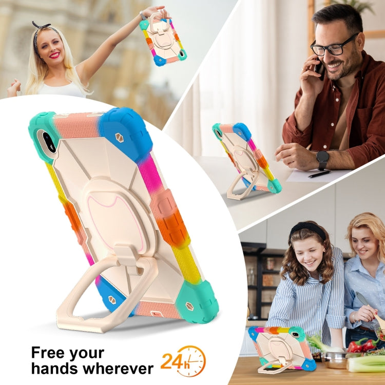 For Huawei Matepad SE 11 2024 Contrast Color Robot Silicone Hybrid PC Tablet Case(Colorful Blue) - Huawei by PMC Jewellery | Online Shopping South Africa | PMC Jewellery | Buy Now Pay Later Mobicred