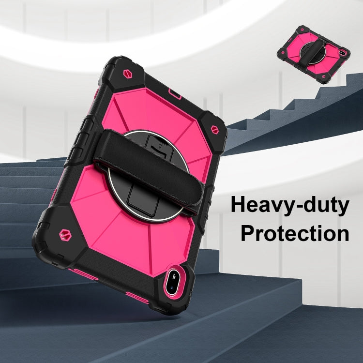 For Huawei MatePad SE 11 2024 Contrast Color Robot Silicone Hybrid PC Tablet Case(Black Rose Red) - Huawei by PMC TechLife | Online Shopping South Africa | PMC TechLife | Buy Now Pay Later Mobicred