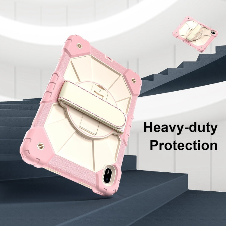 For Huawei MatePad SE 11 2024 Contrast Color Robot Silicone Hybrid PC Tablet Case(Rose Gold Beige) - Huawei by PMC TechLife | Online Shopping South Africa | PMC TechLife | Buy Now Pay Later Mobicred