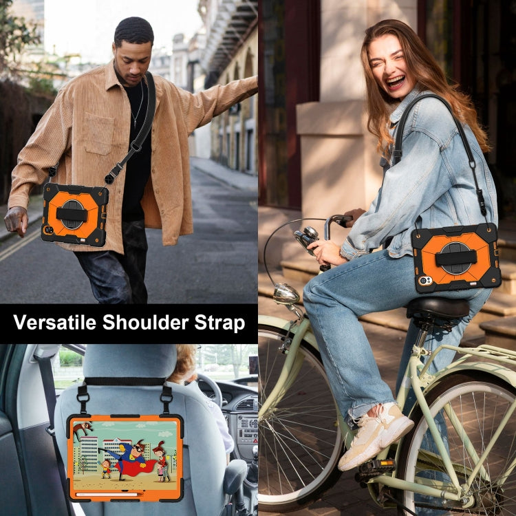 For Huawei MatePad Air 12 2024 Contrast Color Robot Silicone Hybrid PC Tablet Case(Black Orange) - Huawei by PMC TechLife | Online Shopping South Africa | PMC TechLife | Buy Now Pay Later Mobicred
