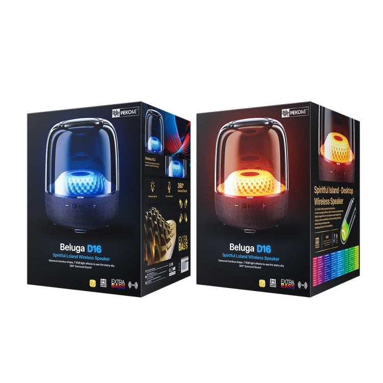 WK Beluga D16 Smart Island Desktop Bluetooth Speaker with Dual Microphones(Black) - free shipping - PMC Jewellery - Order now!