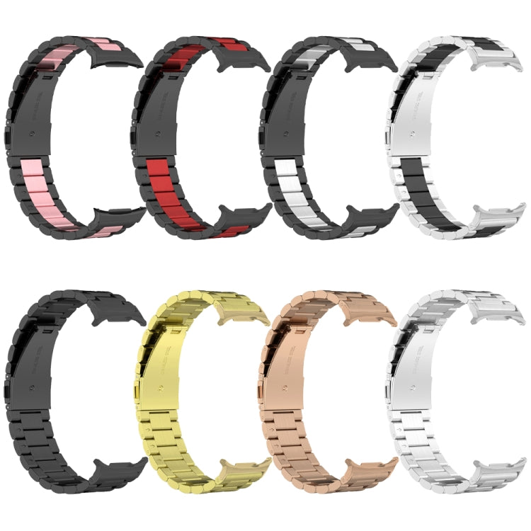 For Samsung Galaxy Watch Ultra 47mm Three Beads Stainless Steel Watch Band(Rose Gold) - free shipping - PMC TechLife - Order now!