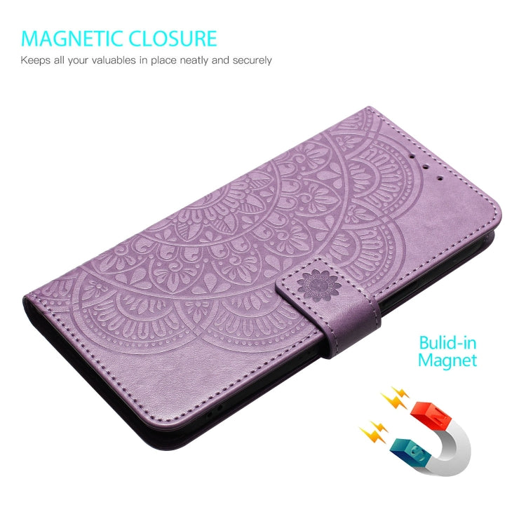 For Motorola Moto G Play 2024 Flower Embossed Leather Phone Case(Purple) - Motorola Cases by PMC Jewellery | Online Shopping South Africa | PMC Jewellery | Buy Now Pay Later Mobicred
