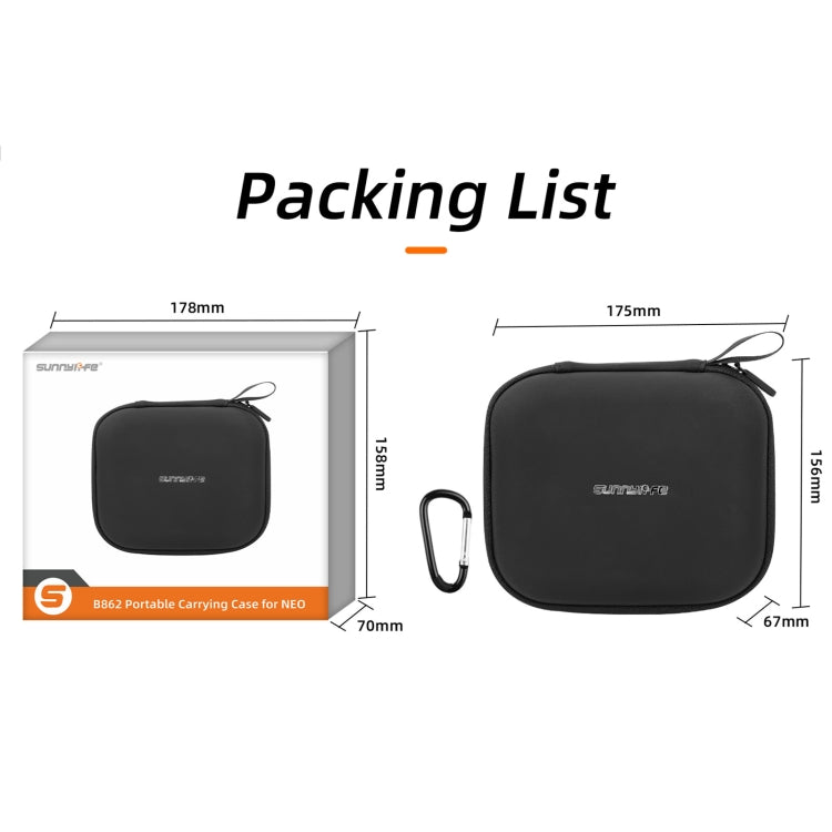For DJI Neo Sunnylife Body Storage Case Box Suitcase(Black) - free shipping - PMC TechLife - Order now!