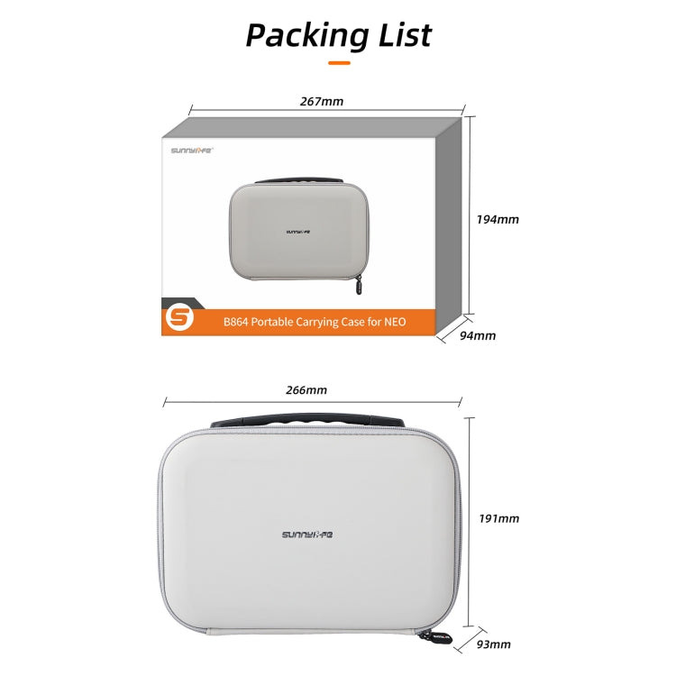 For DJI Neo Sunnylife Drone Batteries Kit Storage Case Box Suitcase(White) - free shipping - PMC TechLife - Order now!