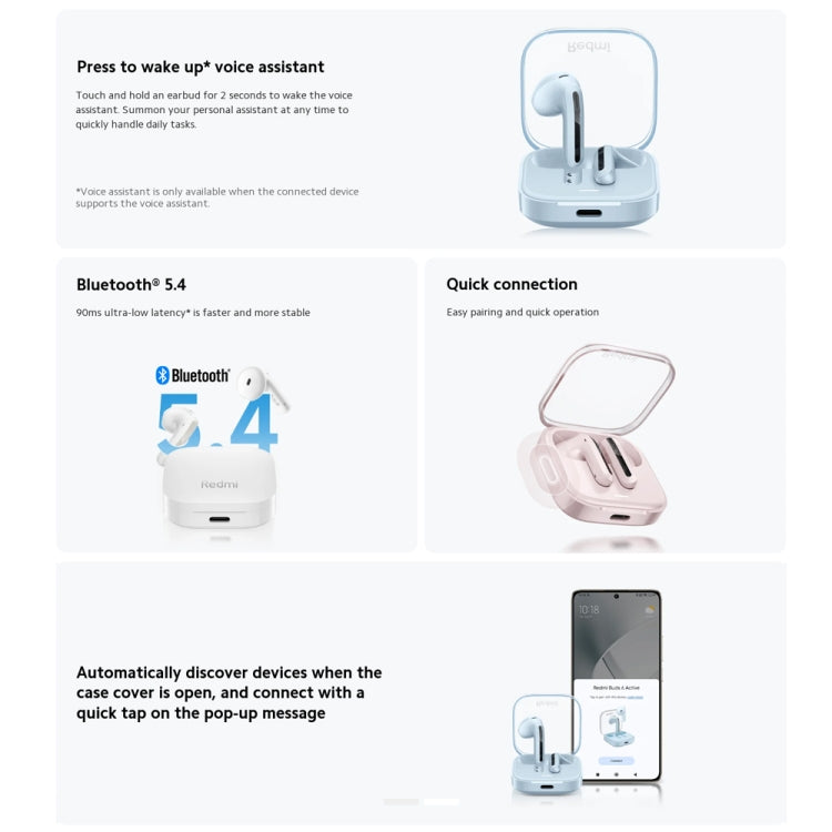 Original Xiaomi Redmi Buds 6 Active BT5.4 In-ear True Wireless Earbuds(White) - free shipping - PMC Jewellery - Order now!