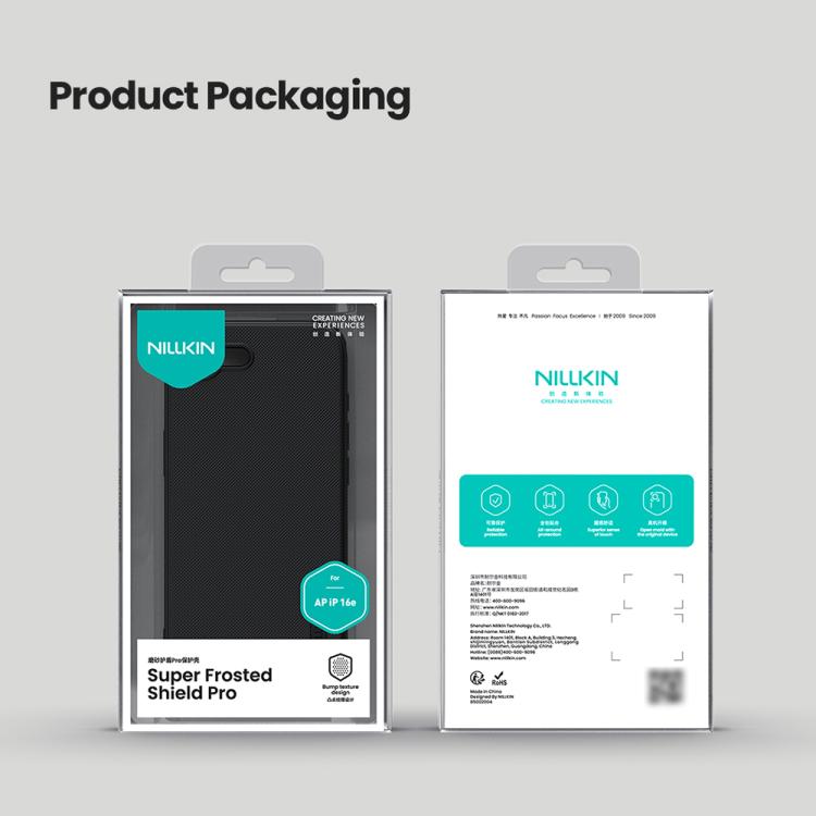 For iPhone 16e NILLKIN Frosted Shield Pro PC + TPU Phone Case(Black) - iPhone 16e Cases by NILLKIN | Online Shopping South Africa | PMC TechLife | Buy Now Pay Later Mobicred