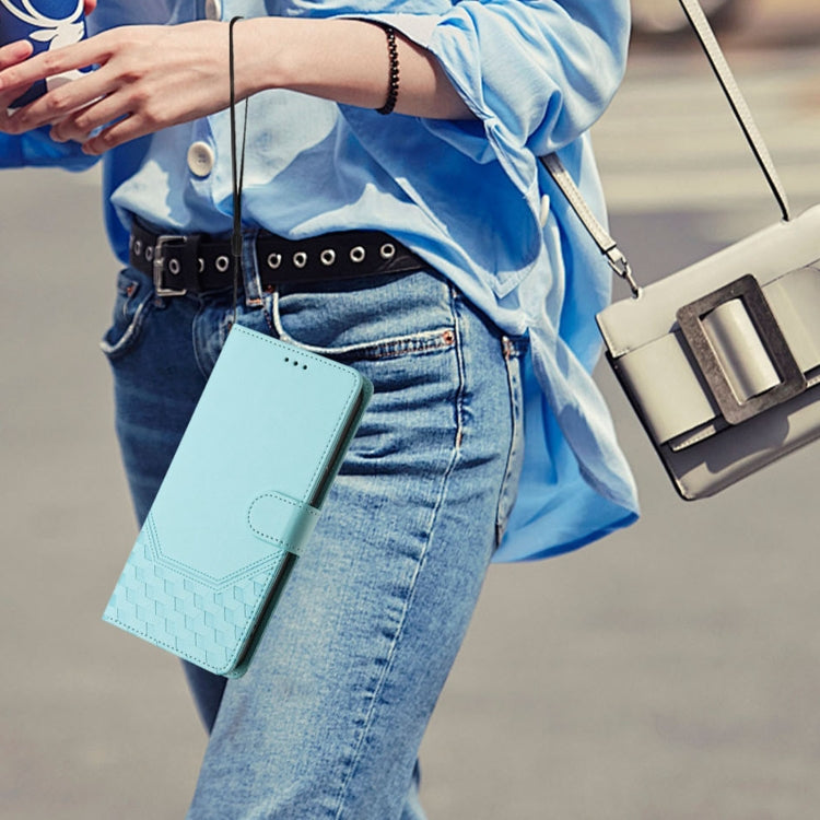 For Samsung Galaxy S25+ 5G Honeycomb Embossing RFID Leather Phone Case(Mint Green) - Galaxy S25+ 5G Cases by PMC Jewellery | Online Shopping South Africa | PMC Jewellery | Buy Now Pay Later Mobicred