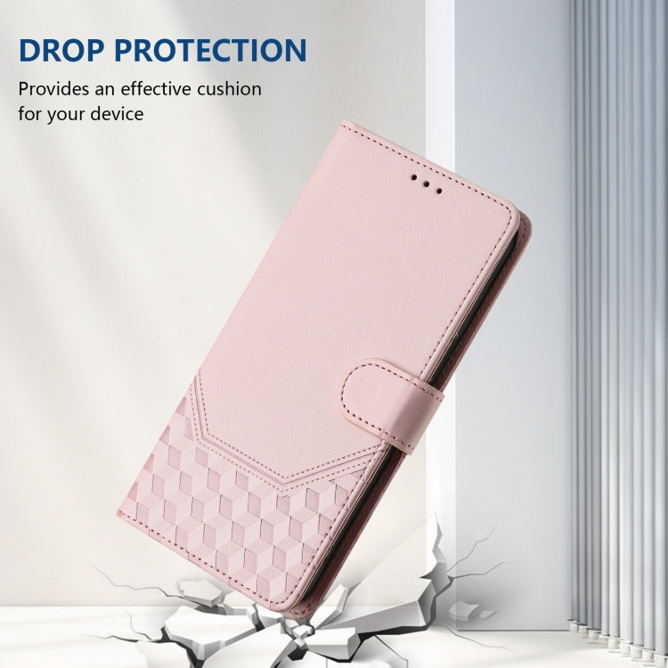 For Motorola Moto G Stylus 5G 2024 Honeycomb Embossing RFID Leather Phone Case(Pink) - free shipping - PMC Jewellery - Order now!